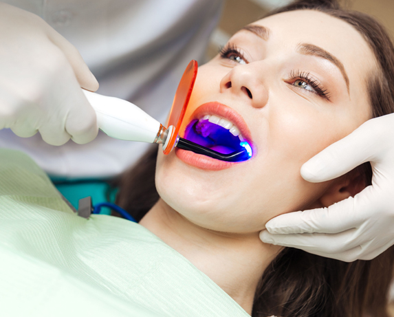 patient undergoing laser dentistry