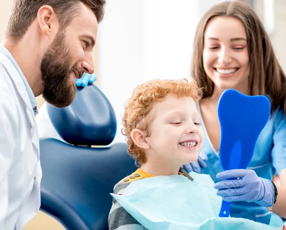 Young boy at the dentist