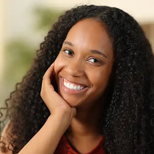 woman with white, healthy teeth