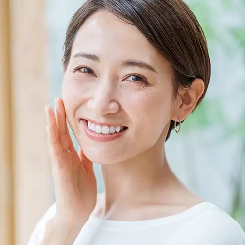 Woman happy with her smile