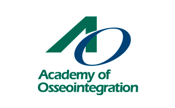 Academy of Osseointegration logo, dental implant affiliation, The Foleck Center 