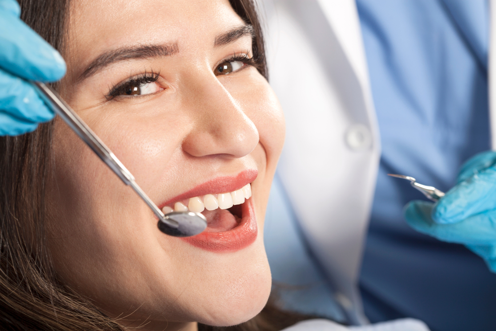 beautiful woman in dentist clinic